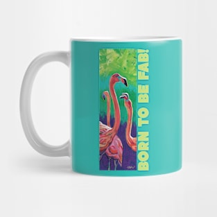 Fabulous Flamingos - Born To Be Fab Hand Painted Flamingo Flock Mug